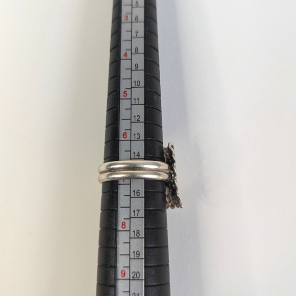 G2 St. Michael's Adjustable Statement Ring Silver Filigree Square Pendant - sz 7 - Picture 11 of 12